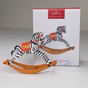 Hallmark Keepsake Ornament 2022 Rocking Horse Memories Zebra Stripes